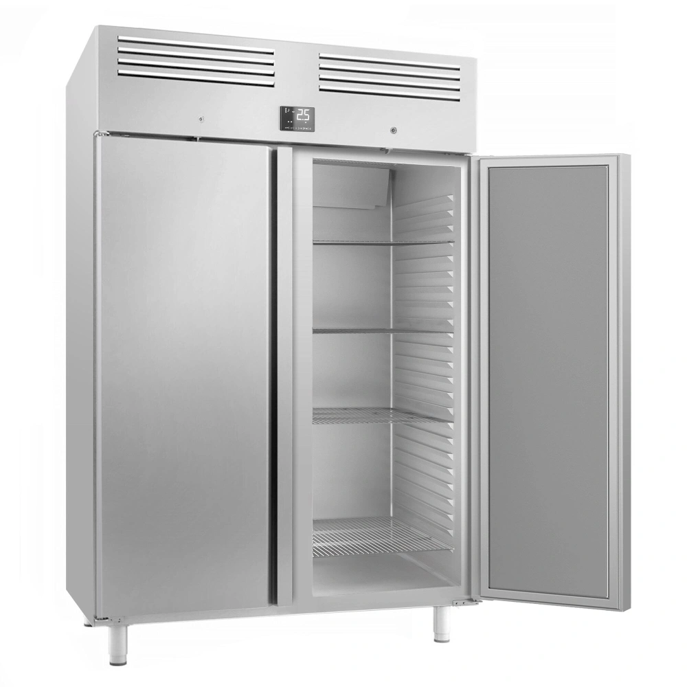 Nerezová chladicí skříň PREMIUM PLUS - GN 2/1 - 1 385 mm - 1 240 l - až +8 °C - s 2 dveře - Digitální termostat; Uzamykatelné dveře; Samozavírací…