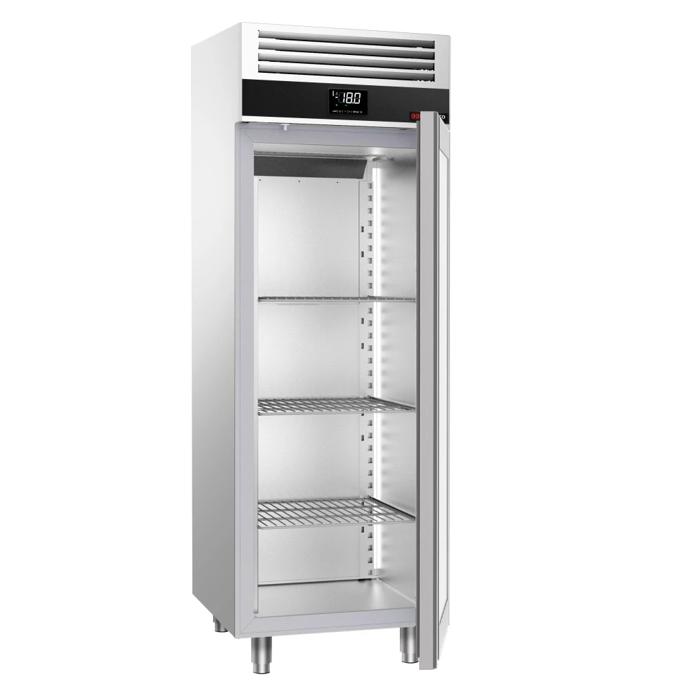 Nerezová mrazicí skříň PREMIUM - GN 2/1 - 700 L - s 1 prosklenými dveřmi