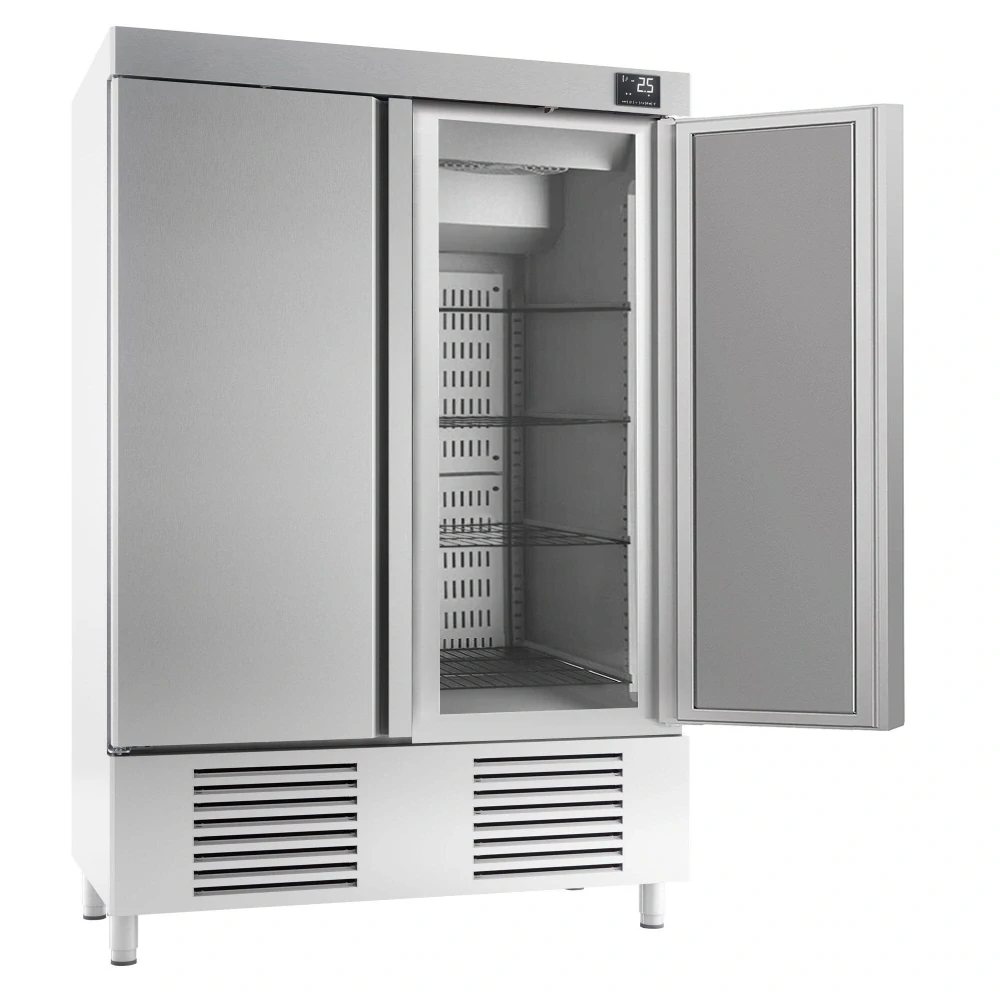 Nerezová chladicí skříň PREMIUM PLUS - GN 1/1 - 1385 mm - 1 110 l - až +8 °C - s 2 dveře - Digitální termostat; Samozavírací dveře; Ventilované…