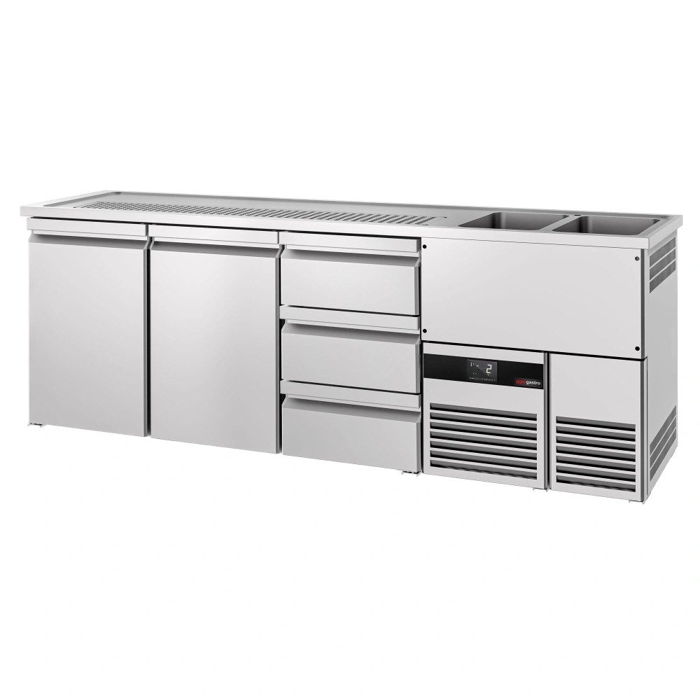 Výčepní pult PREMIUM - 2500x700 mm - 2 dveře & 3 zásuvky