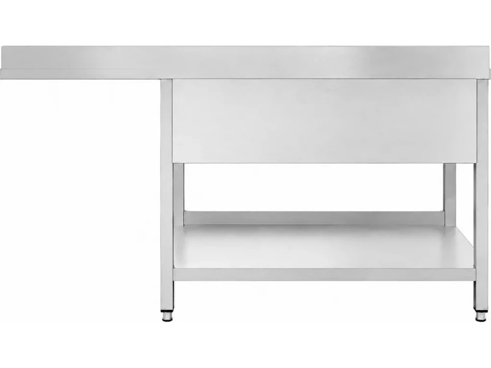 Nerezový dřez k myčce nádobí - 1,6 m, 2 umyvadla vlevo, hloubka 60 cm