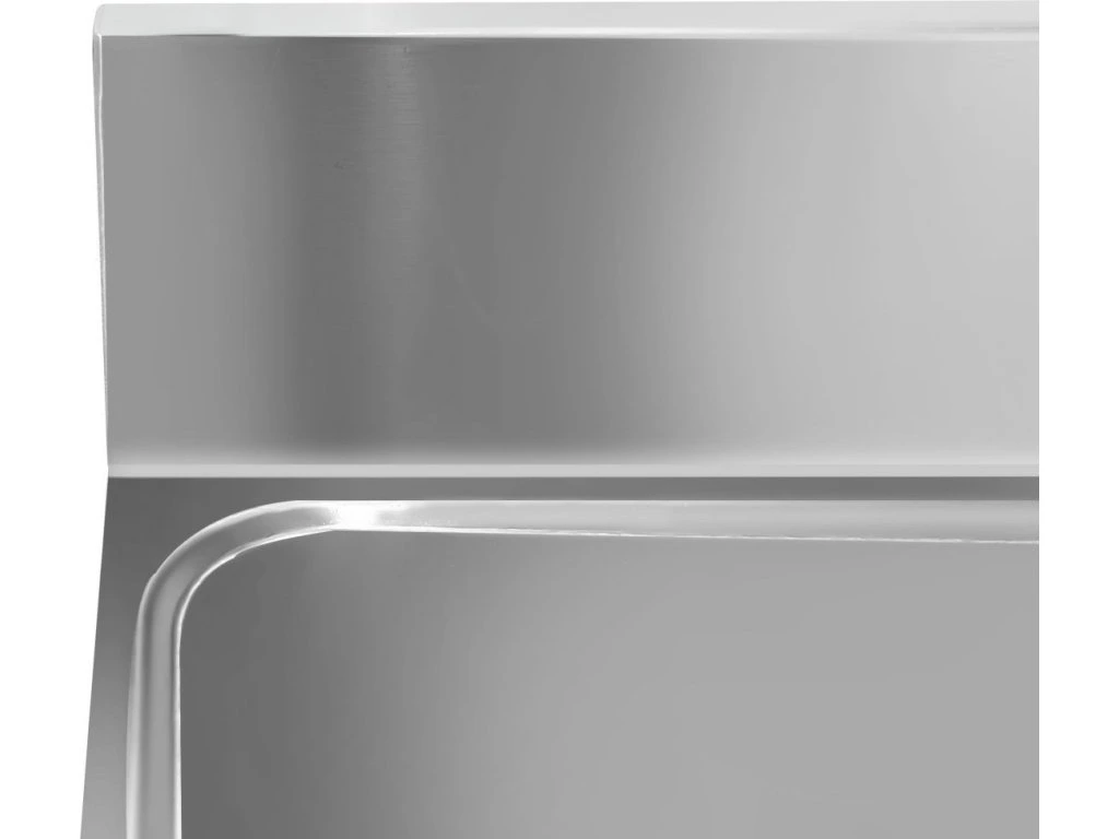 Nerezový dvojdřez vlevo s odkapávací plochou a policí 200x70x87cm 