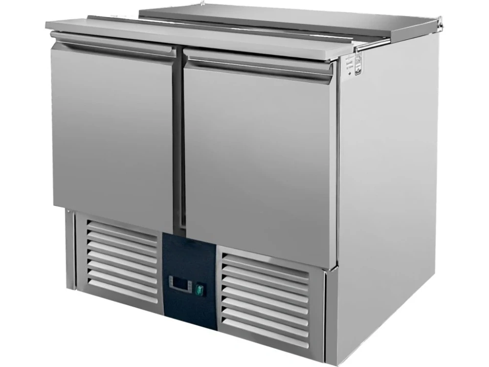 Nerezová saladeta 240 l se 2 dvířky GN 1/1 – gastro chladicí stůl 900 × 700 mm