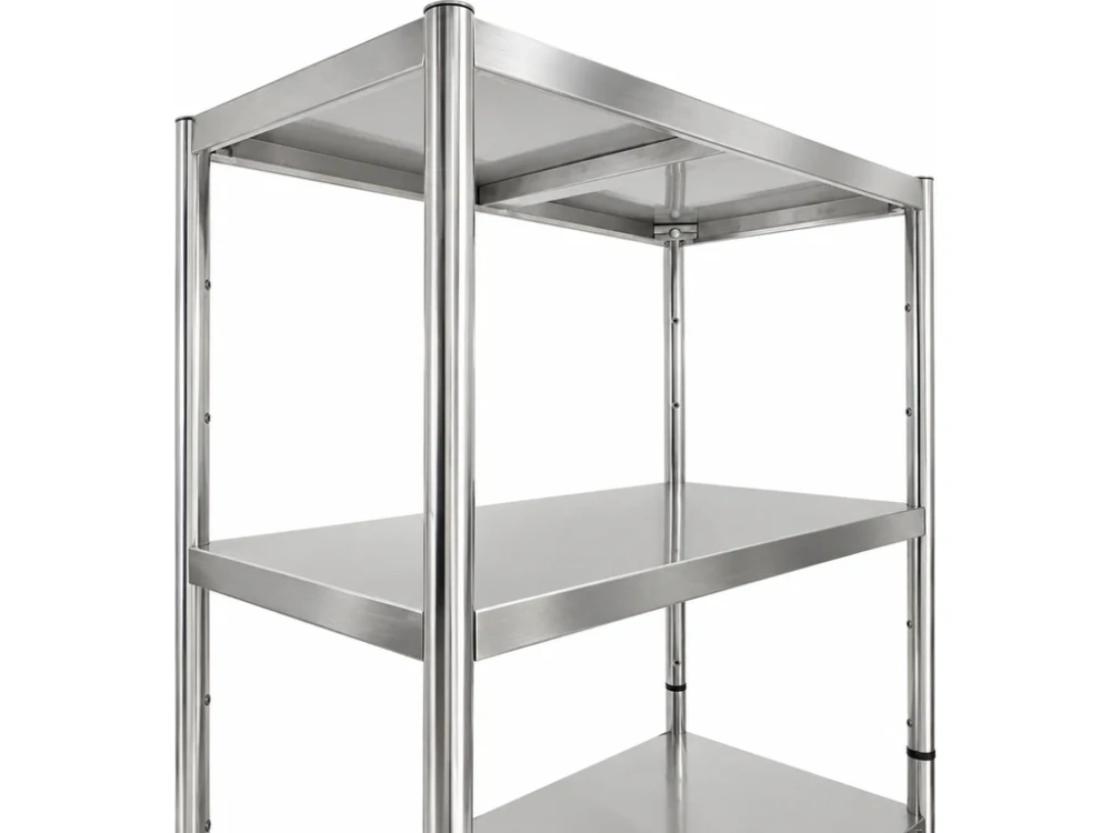Regál z nerezové oceli - 4 police - 1 200 x 500 x 1 800 mm
