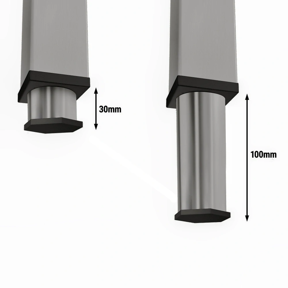 Nerezový stůl s 2 policemi 100x60x85cm