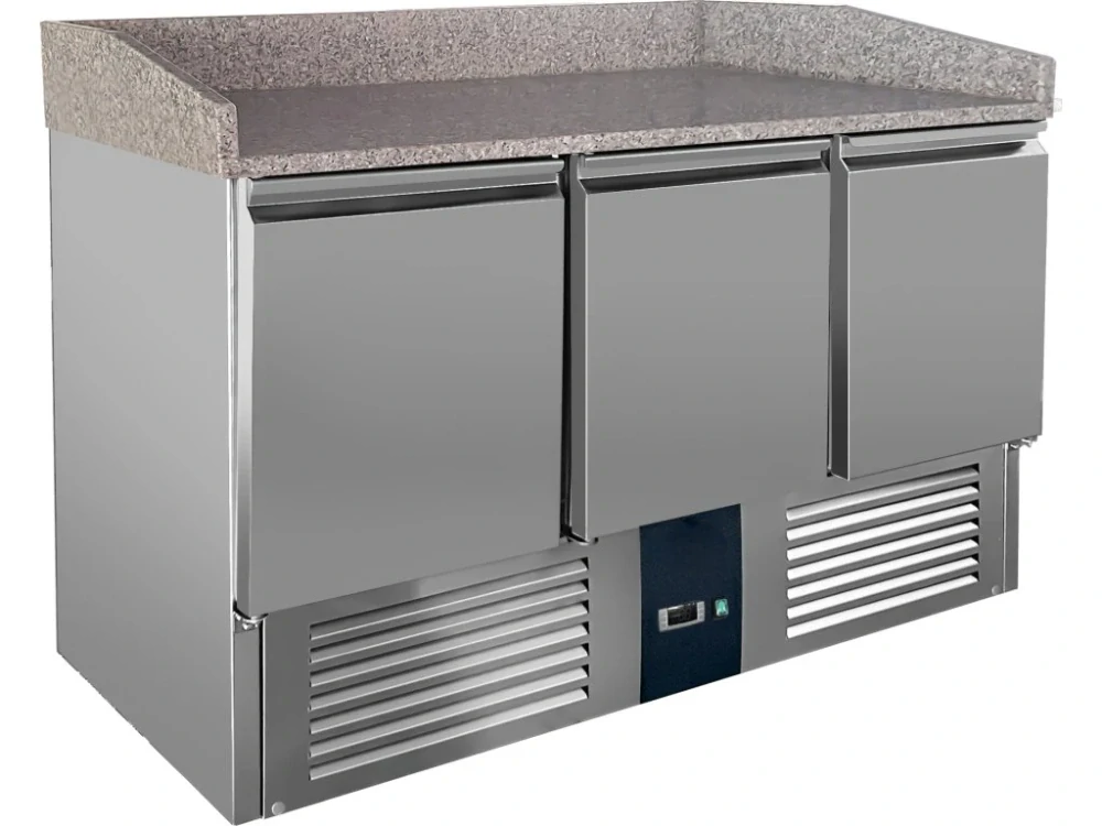 Chladící stůl na pizzu - 1,4 x 0,7 m - se 3 dvířky