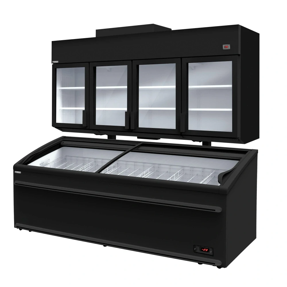 Přístěnný chladicí/mrazicí regál - 2500mm - vč. chladicího ostrůvku