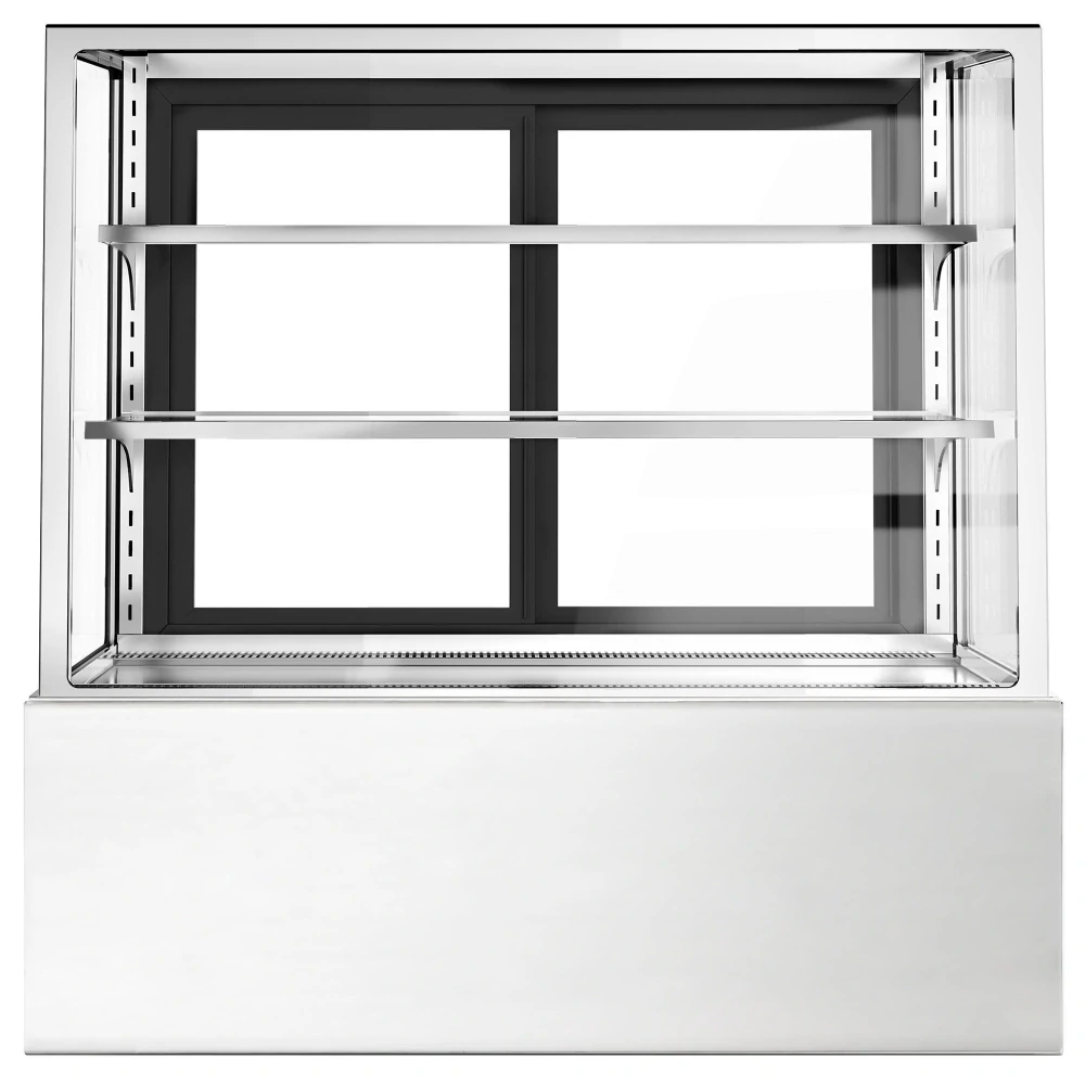 Cukrárenský pult - 1,2 m - se 2 policemi - přední sklo hranaté (LED)