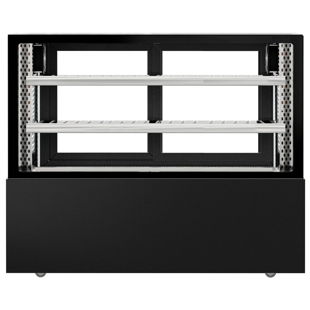 Chladicí vitrína na maso MADRID - 1500 mm - s LED osvětlením a 2 policemi - černá matná