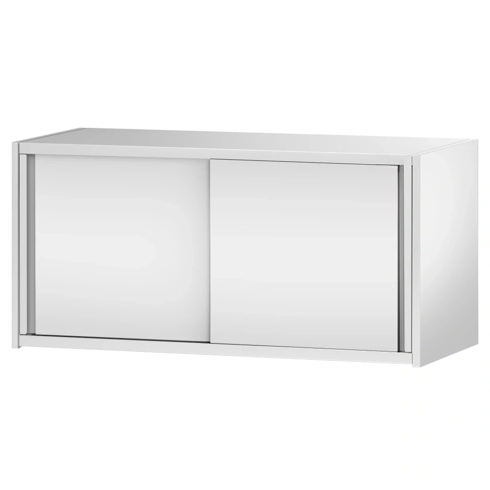 Nerezová nástěnná skříňka PREMIUM 1,4 m - s posuvnými dveřmi - výška 0,65 m