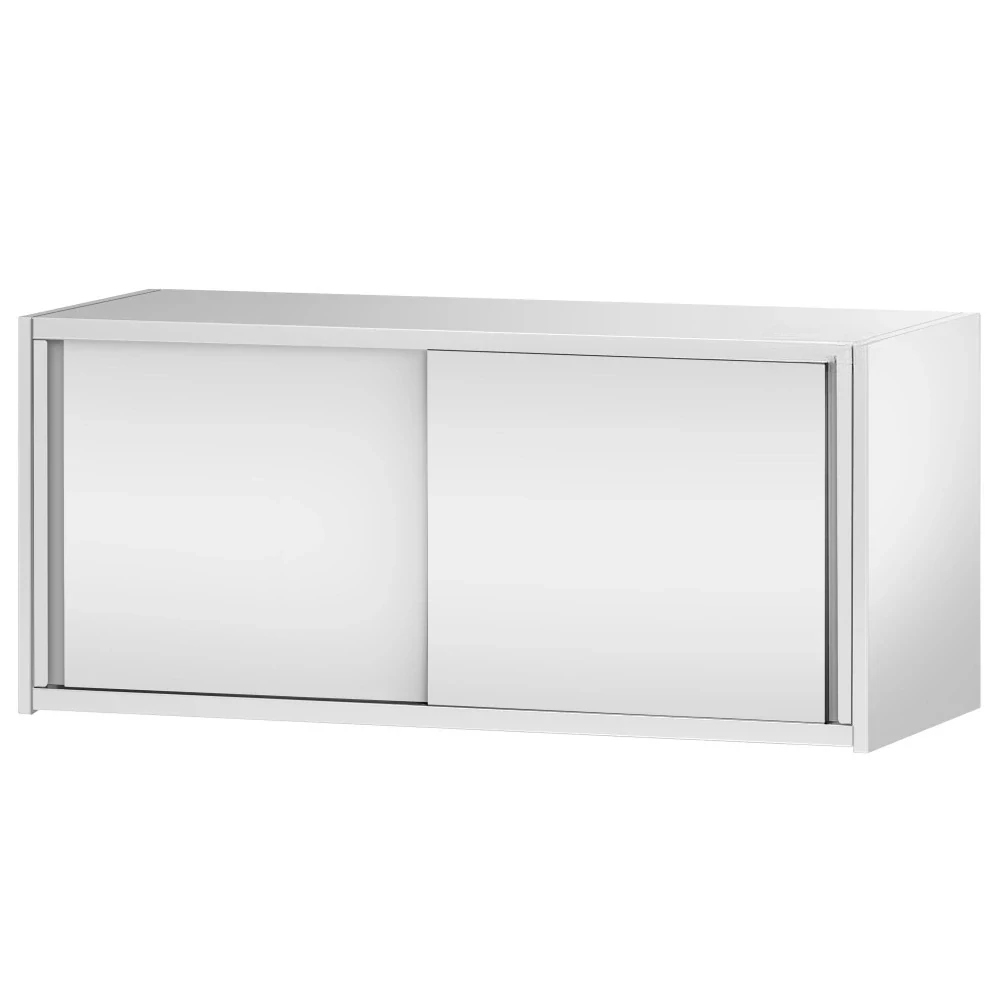 Nerezová nástěnná skříňka PREMIUM 1,6 m - s posuvnými dveřmi - výška 0,65 m