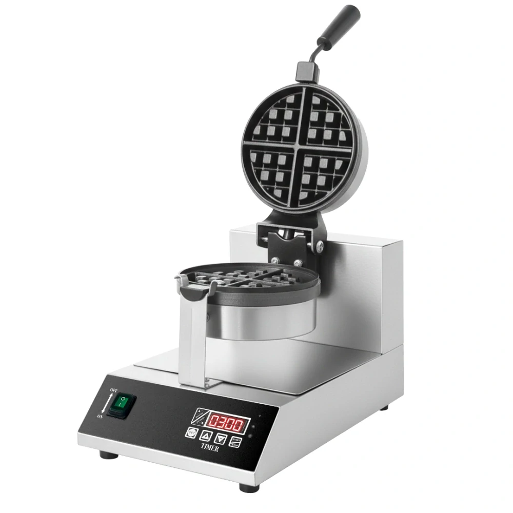 Vaflovač - jednoduchý - digitální - 1,3 kW - s pečicí plochou otočnou o 180° a ukazatelem teploty