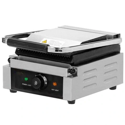 Kontaktní gril - 2,2 kW - nahoře & dole drážkovaný - grilovací plocha: 230x230mm