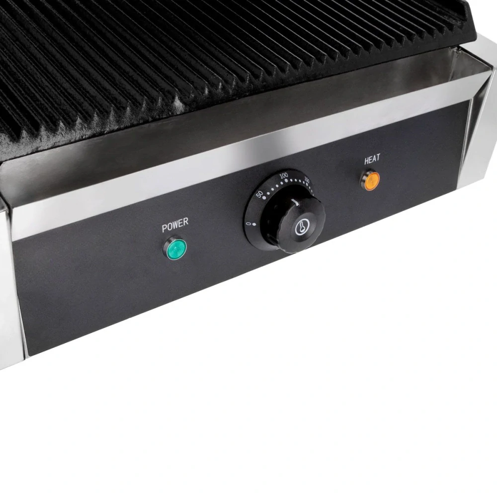 Kontaktní gril - 2,8 kW - nahoře & dole drážkovaný - grilovací plocha: 340x230mm