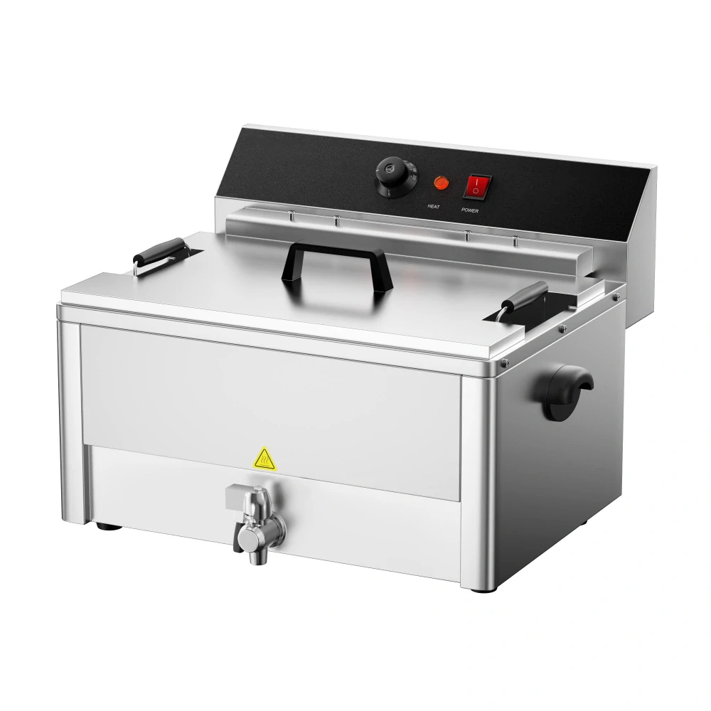 Elektrická fritéza na rybu 20,4L - s vypouštěcím kohoutkem