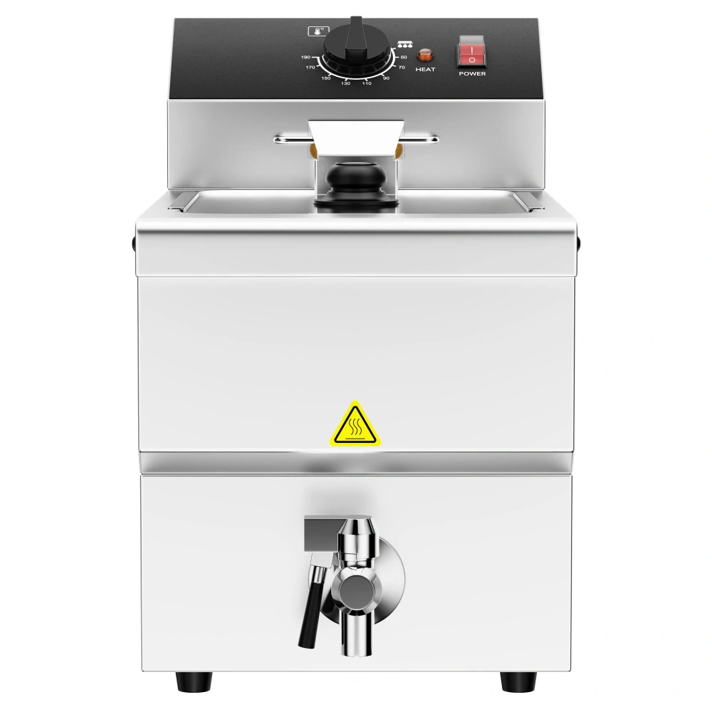 Elektrická fritéza - 300 mm - 8L - 3,25 kW - s vypouštěcím kohoutem