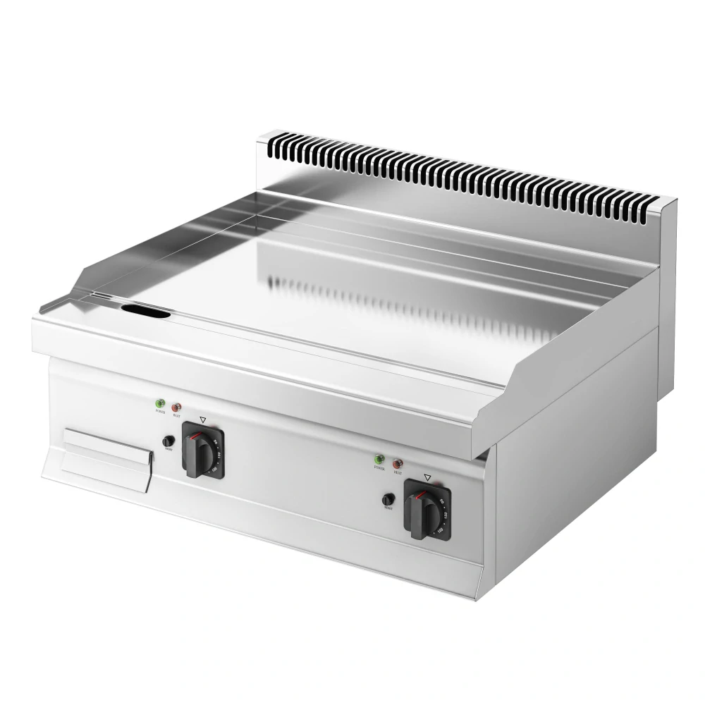 Elektrická grilovací deska - s tvrdým chromovým povrchem - 8 kW - hladká