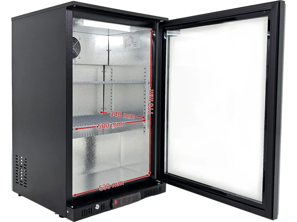 Barová lednice – 120 l, 1× skleněné dveře