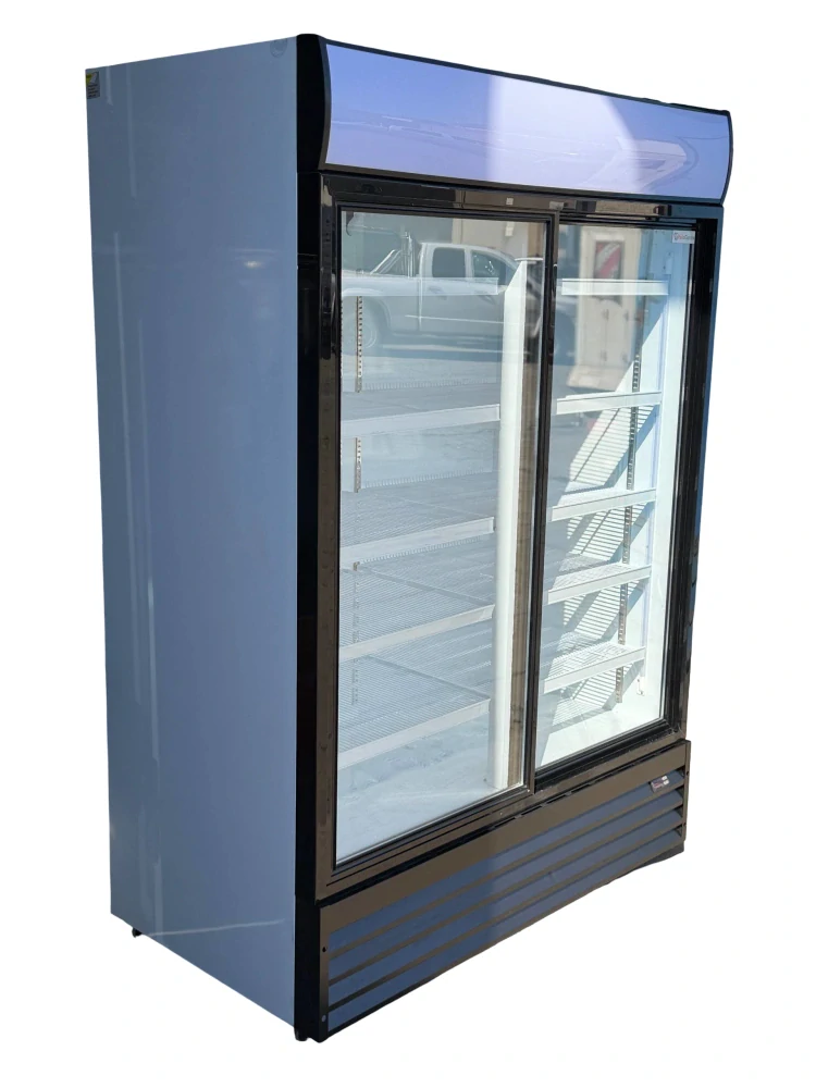 Prosklená dvoudveřová chladicí lednice 1241 l – velkokapacitní gastro lednice s LED osvětlením