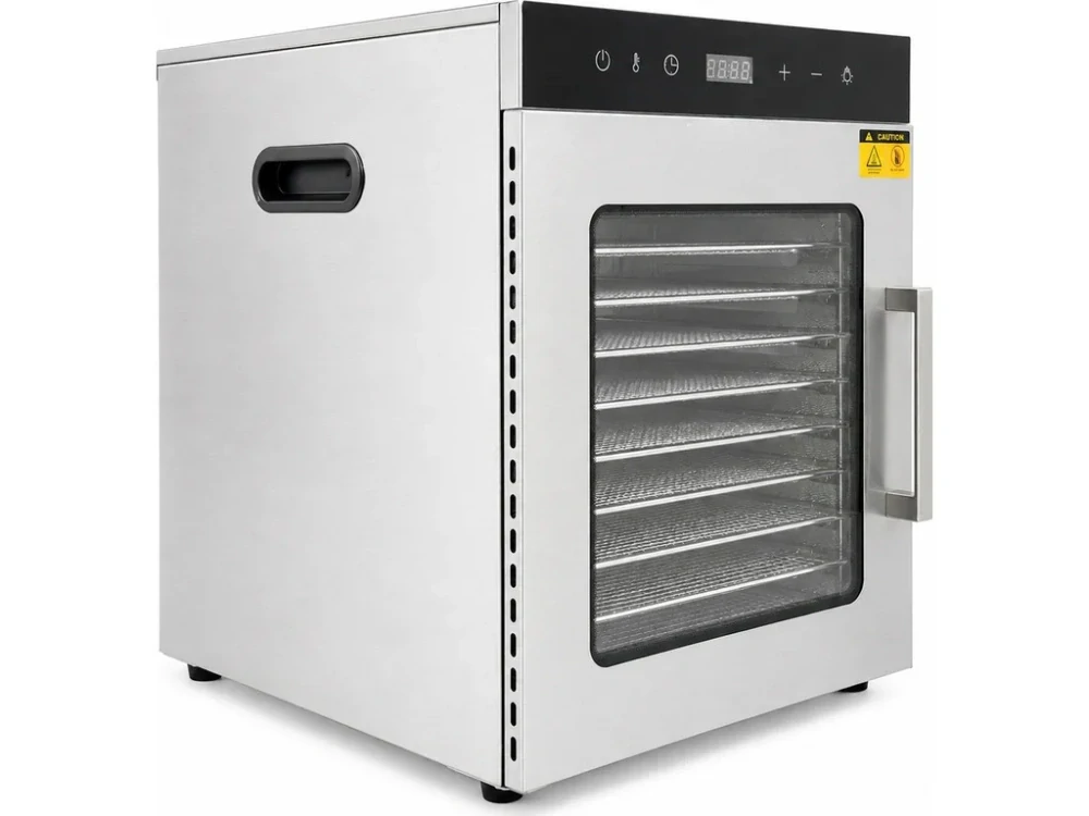 Sušička potravin s 10 nerezovými rošty – 800 W – 30 až 90 °C