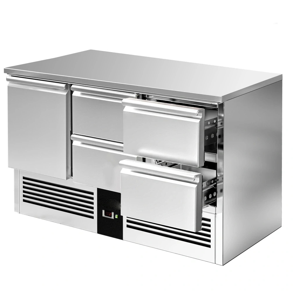 Chladicí stůl PREMIUM - 1370x700 mm - 1 dveře - 4 zásuvky