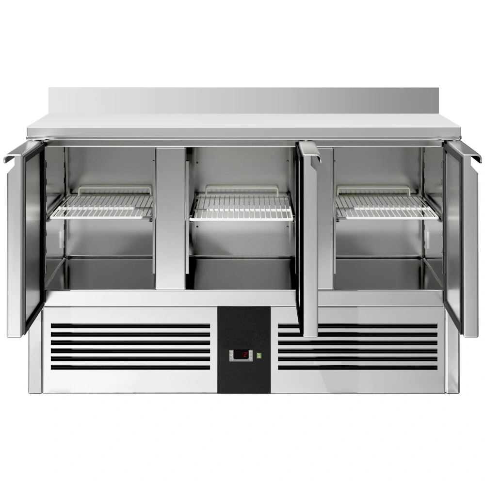 Chladicí stůl PREMIUM - 1370x700 mm - 3 dveře - zadní lišta