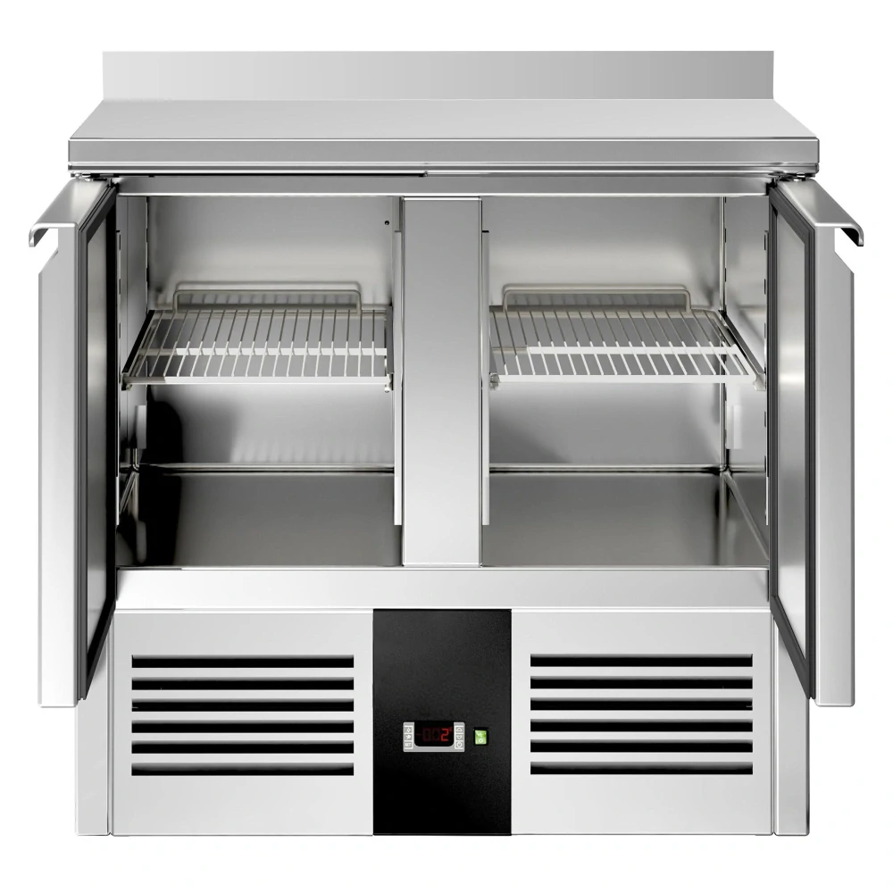 Chladicí stůl PREMIUM - 900x700 mm - se 2 dveřmi - zadní lištou