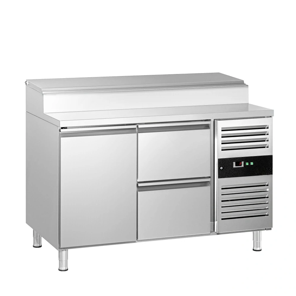 Přípravný chladicí stůl PREMIUM - 1360 mm - 1 dveře & 2 zásuvky - pro 7× GN 1/3