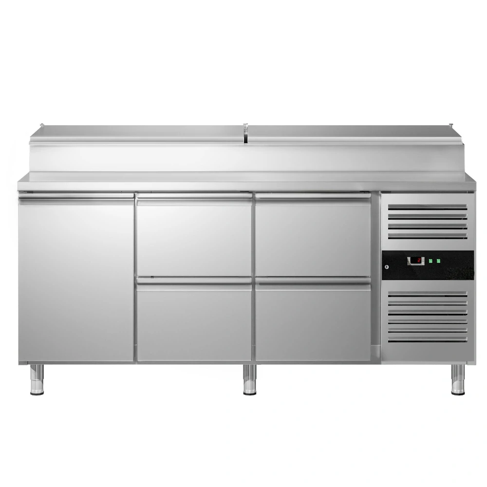 Přípravný chladicí stůl PREMIUM - 1795 mm - 1 dveře & 4 zásuvky - pro 8× GN 1/3