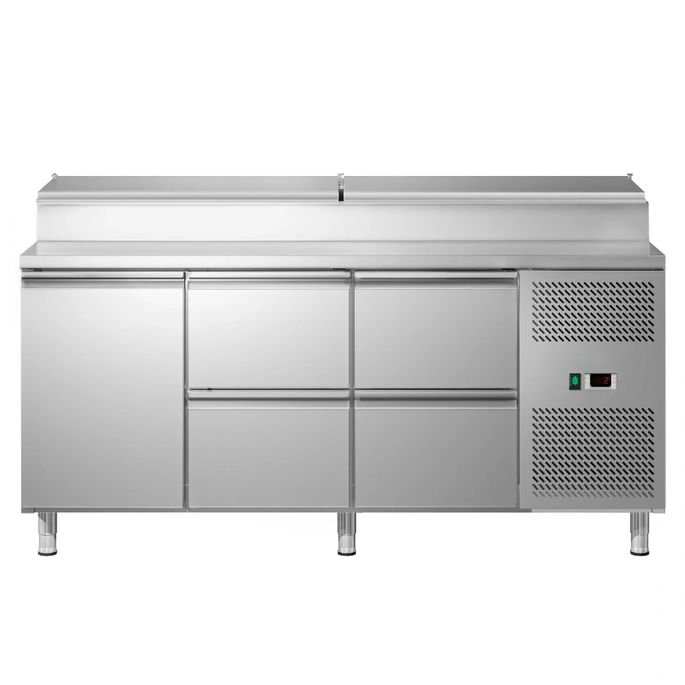 Přípravný stůl ECO - 1795 mm - 1 dveře & 4 zásuvky - pro 8× GN 1/3