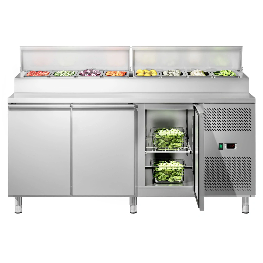 Přípravný stůl ECO - 1795 mm - 3 dveře - pro 8× GN 1/3