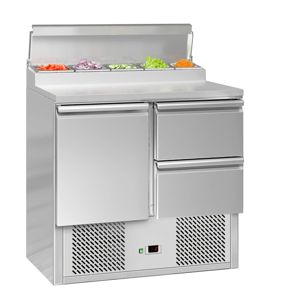 Přípravný stůl Mini ECO - 900 mm - 1 dveře & 2 zásuvky - Pro 5× GN 1/6