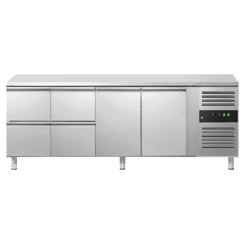 Chladicí stůl ECO - 2230x700 mm - se 2 dveřmi - se 4 zásuvkami