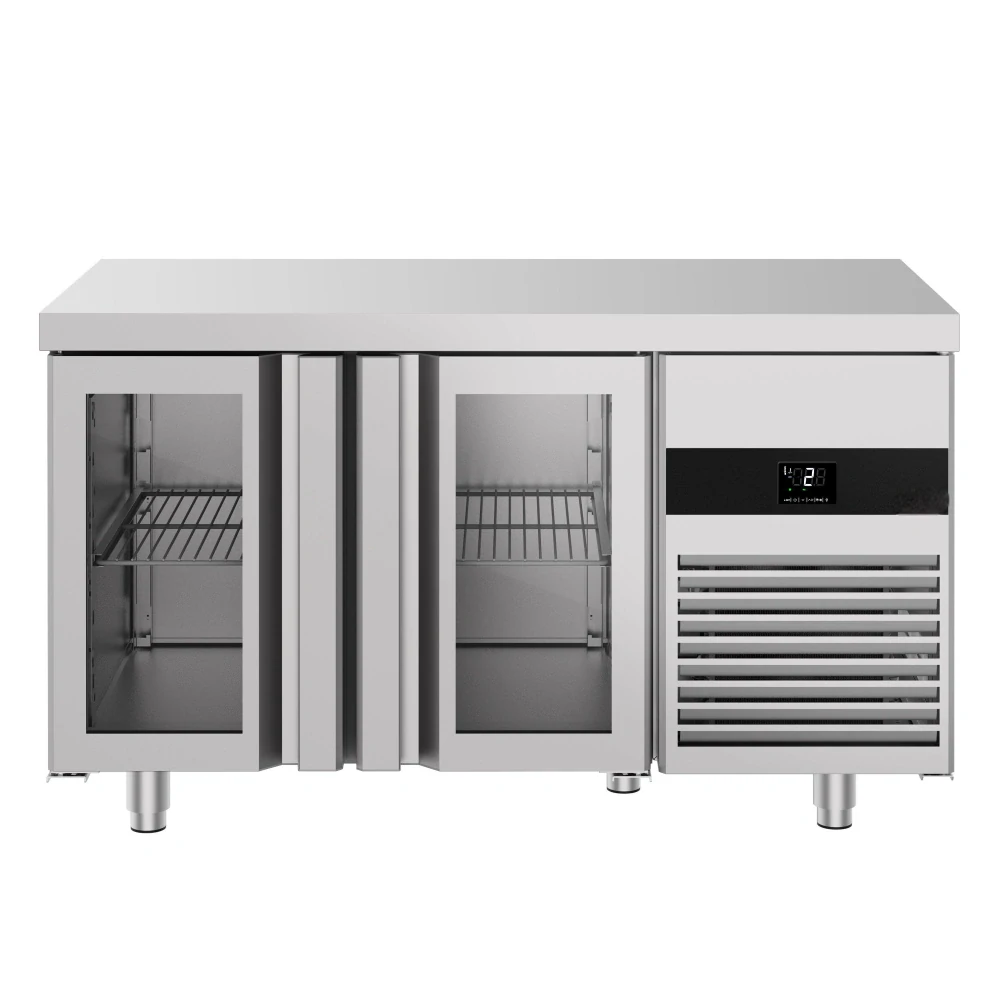 Chladicí stůl PREMIUM - 1400x700 mm - 2 skleněné dveře