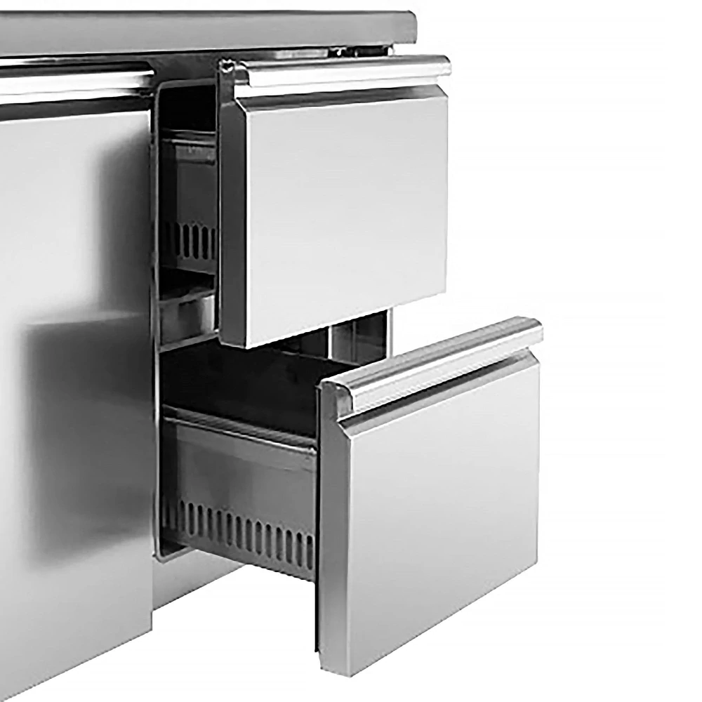 Chladicí stůl na pizzu PREMIUM - 935x700 mm - se 1 dveřmi a 2 zásuvkami