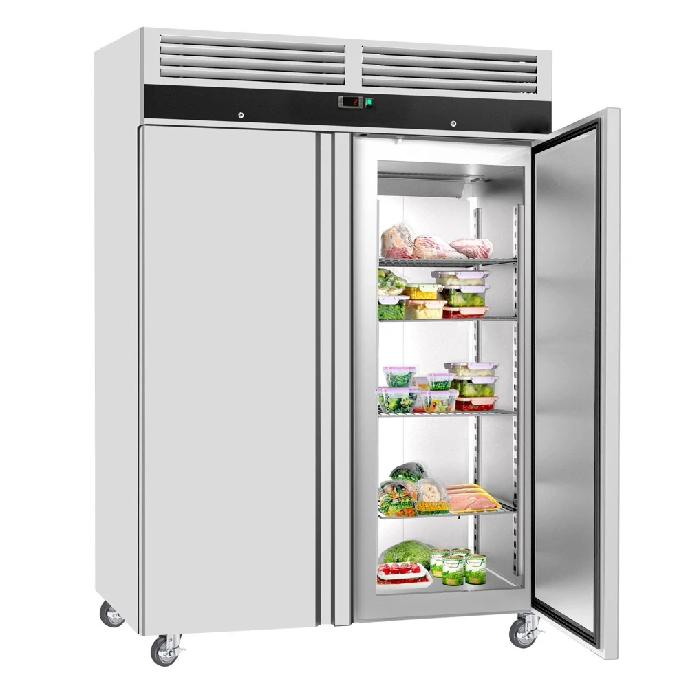 Nerezová skladovací lednice ECO - GN 2/1 - 1400 L - s 2 dveřmi