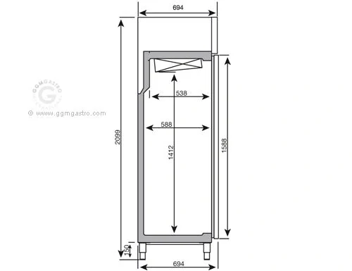 Nerezová chladicí skříň PREMIUM PLUS - GN 1/1 325 L - S 1 skleněnými dveřmi