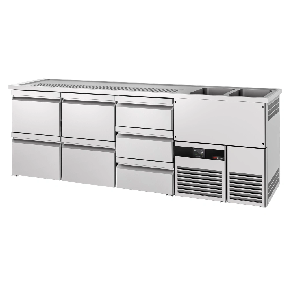 Výčepní pult PREMIUM - 2500x700 mm - 7 zásuvek