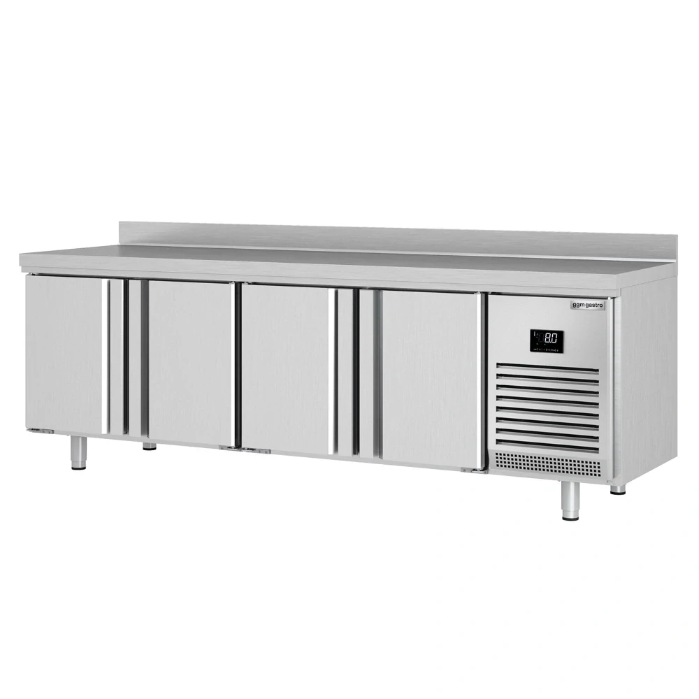 Chladicí stůl PREMIUM PLUS - 2452x700x mm - se 4 dveřmi - se zadním lištou