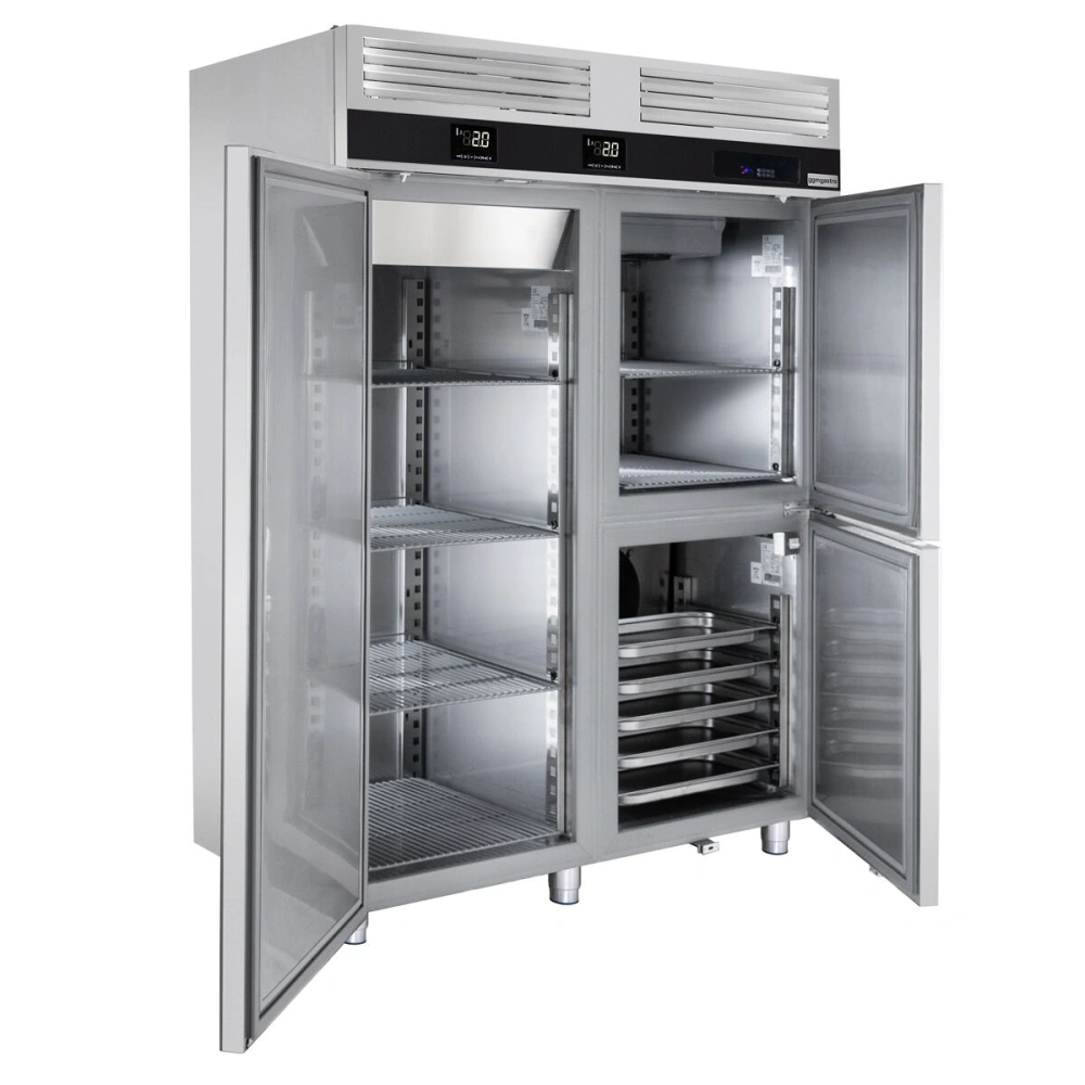 Kombinovaná chladicí a mrazicí skříň PREMIUM - GN 2/1 - GN 1/1 - 1400 mm - 1 400 l - až +8 °C - s 3 dveře - Digitální termostat; Umluftní chlazení;…