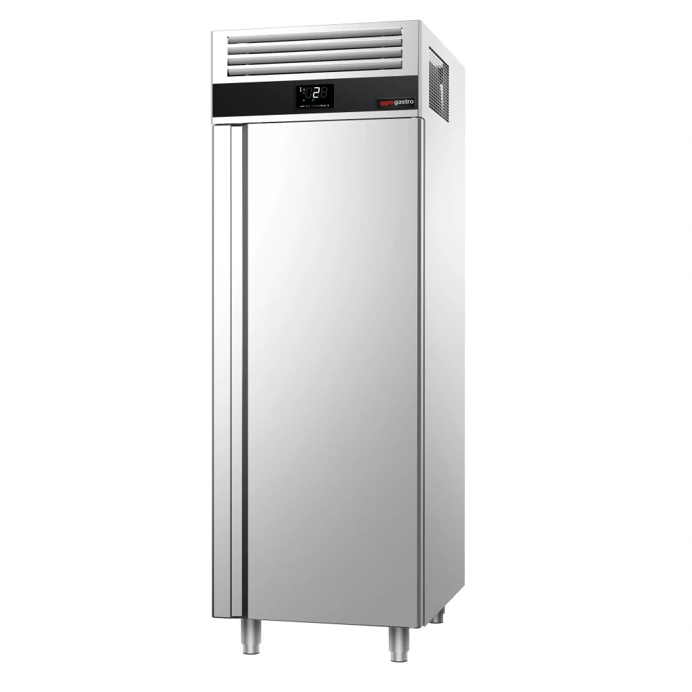 Lednice Nerezová ocel PREMIUM - GN 2/1 - 700 mm - 700 l - až +8 °C - s 1 dveře - Digitální termostat (EVCO; možnost záznamu teplot); Samočíselné dveře…