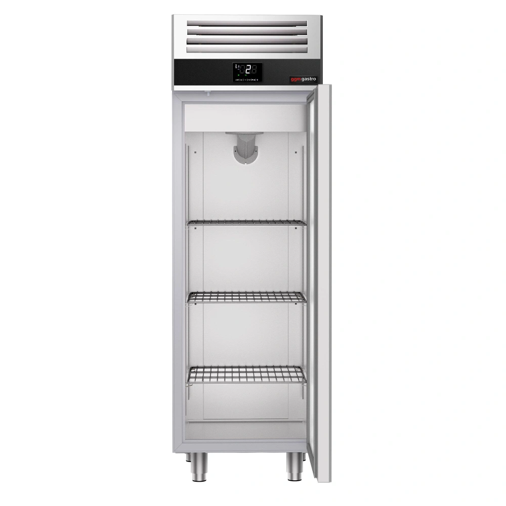 Nerezová skladovací lednice PREMIUM - 400 L - s 1 prosklenými dveřmi