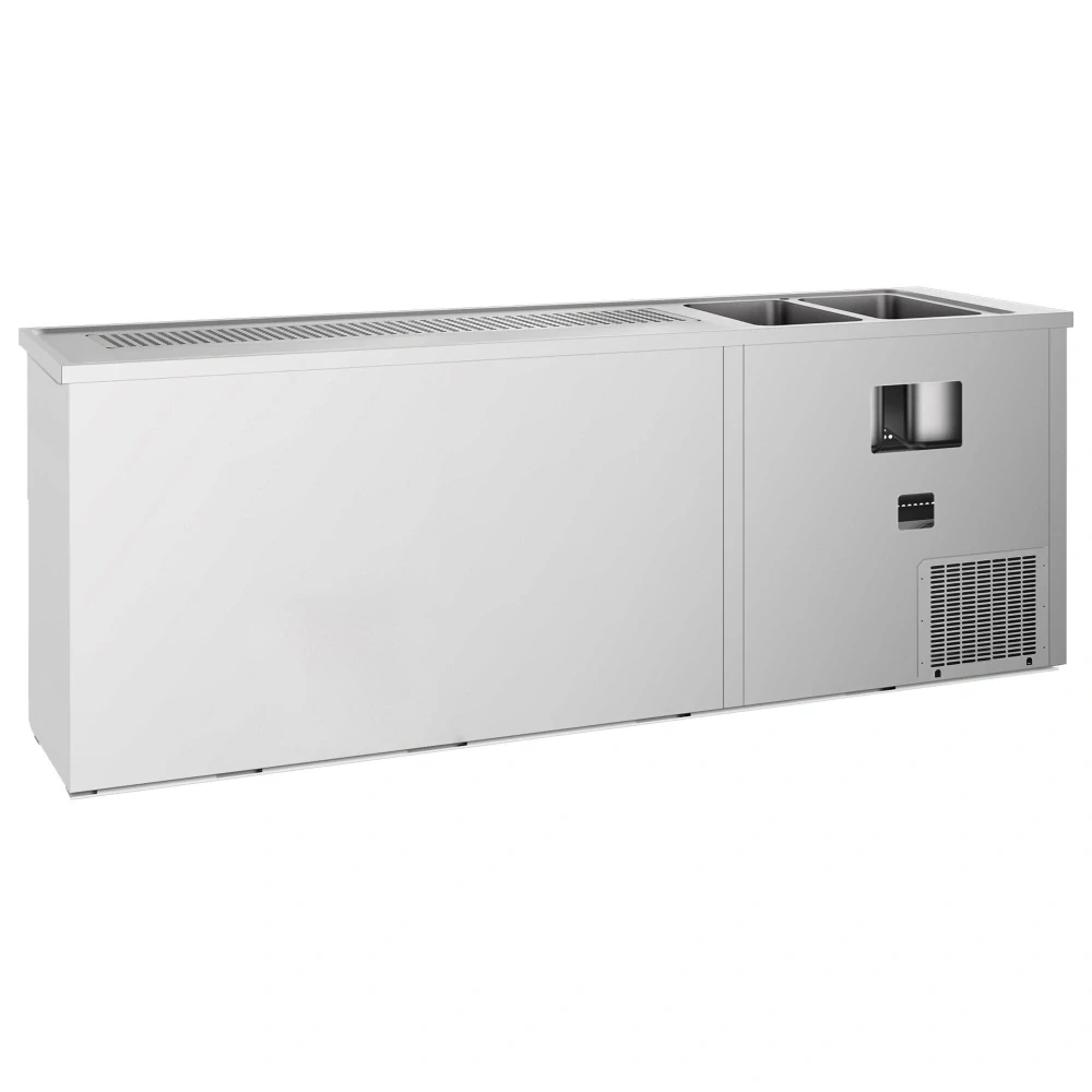 Výčepní pult PREMIUM - 2500x700 mm - 1 skleněné dveře & 4 skleněné zásuvky