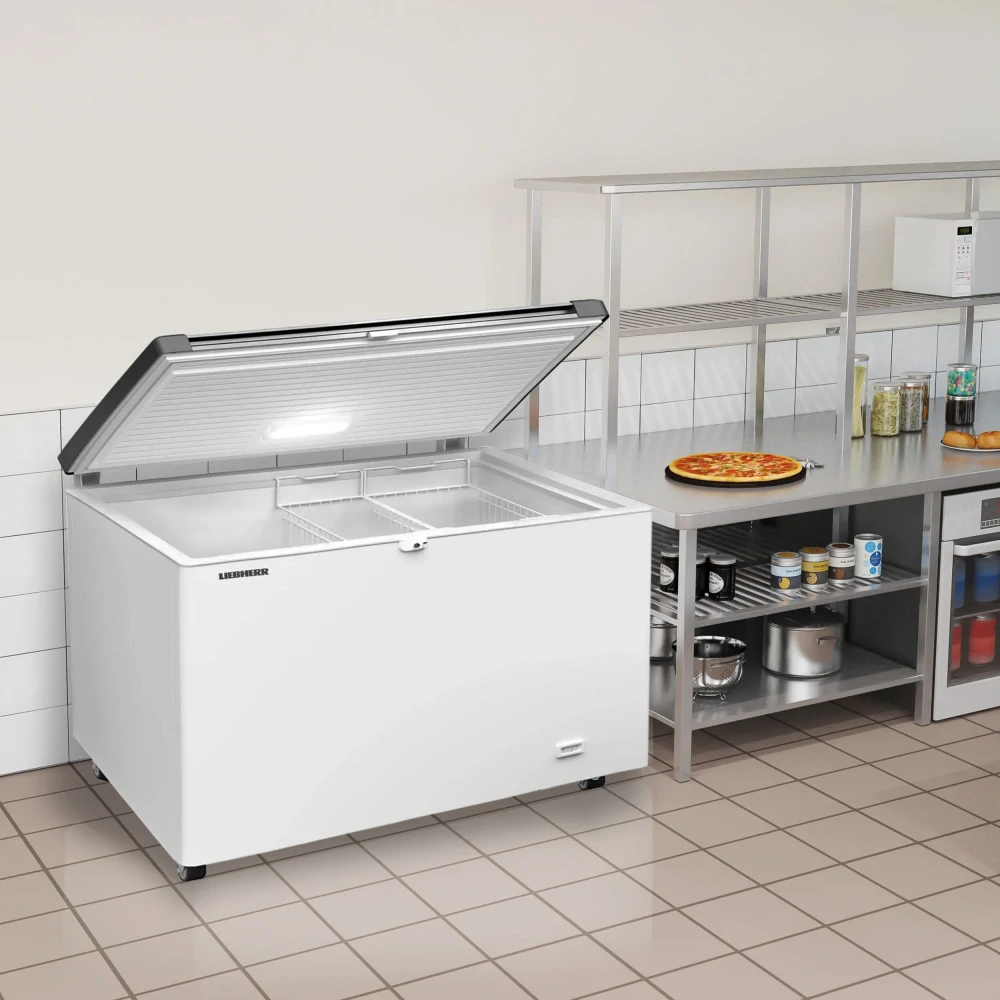 LIEBHERR | Pultový mrazák - 1379x769mm - 404L - nerezový kryt