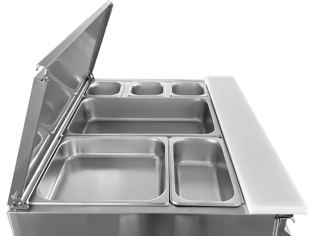 Nerezová saladeta 240 l se 2 dvířky GN 1/1 – gastro chladicí stůl 900 × 700 mm