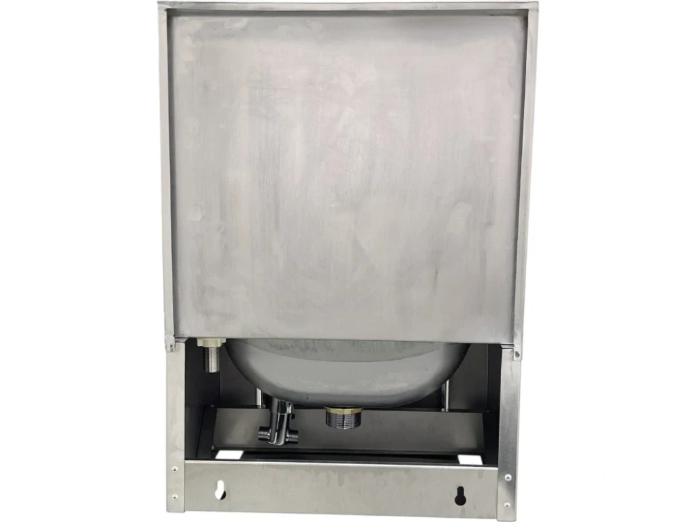 Ruční umyvadlo nerezové, s kolenním ovládáním - 400x340x(200+385) cm