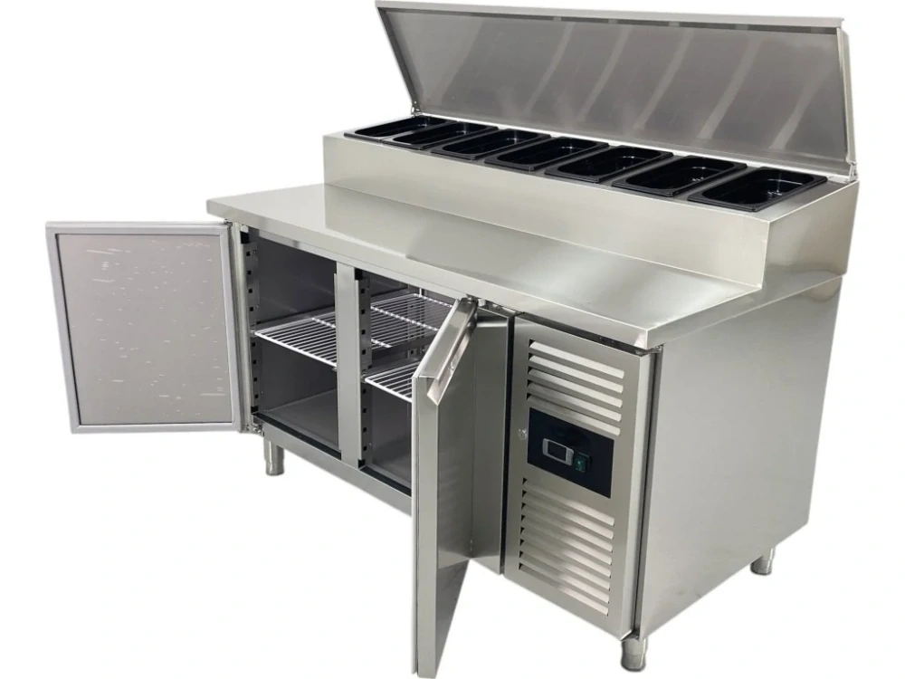 Přípravný chladicí stůl 360 l – 1,51 × 0,8 m – se 2 dveřmi