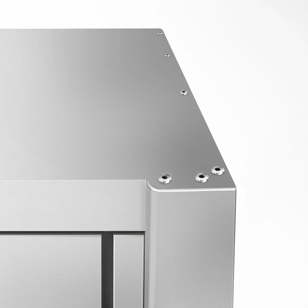 Nerezová nástěnná skříňka PREMIUM 1,4 m - s posuvnými dveřmi - výška 0,65 m