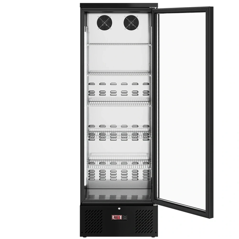 Lednice na lahve - 292L - 1 skleněné dveře - interiér z nerezové oceli