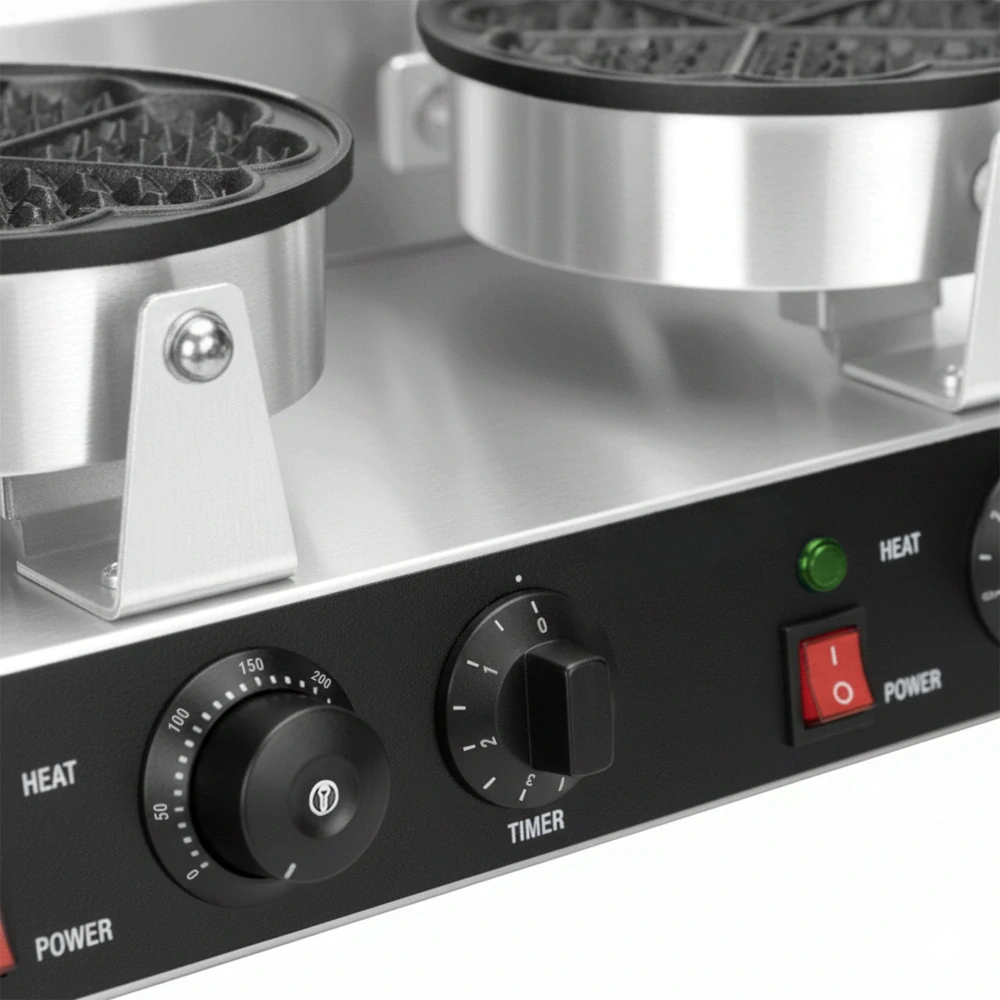 Vaflovač - dvojitý - 2,6 kW - tvar: srdce